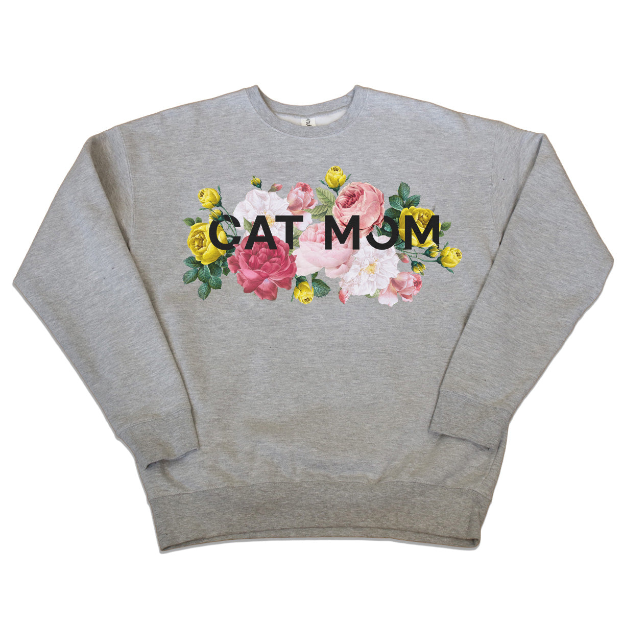 Crew Sweatshirt - Floral Cat Mom