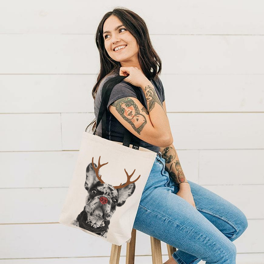 Holiday Perkie Print Canvas Tote