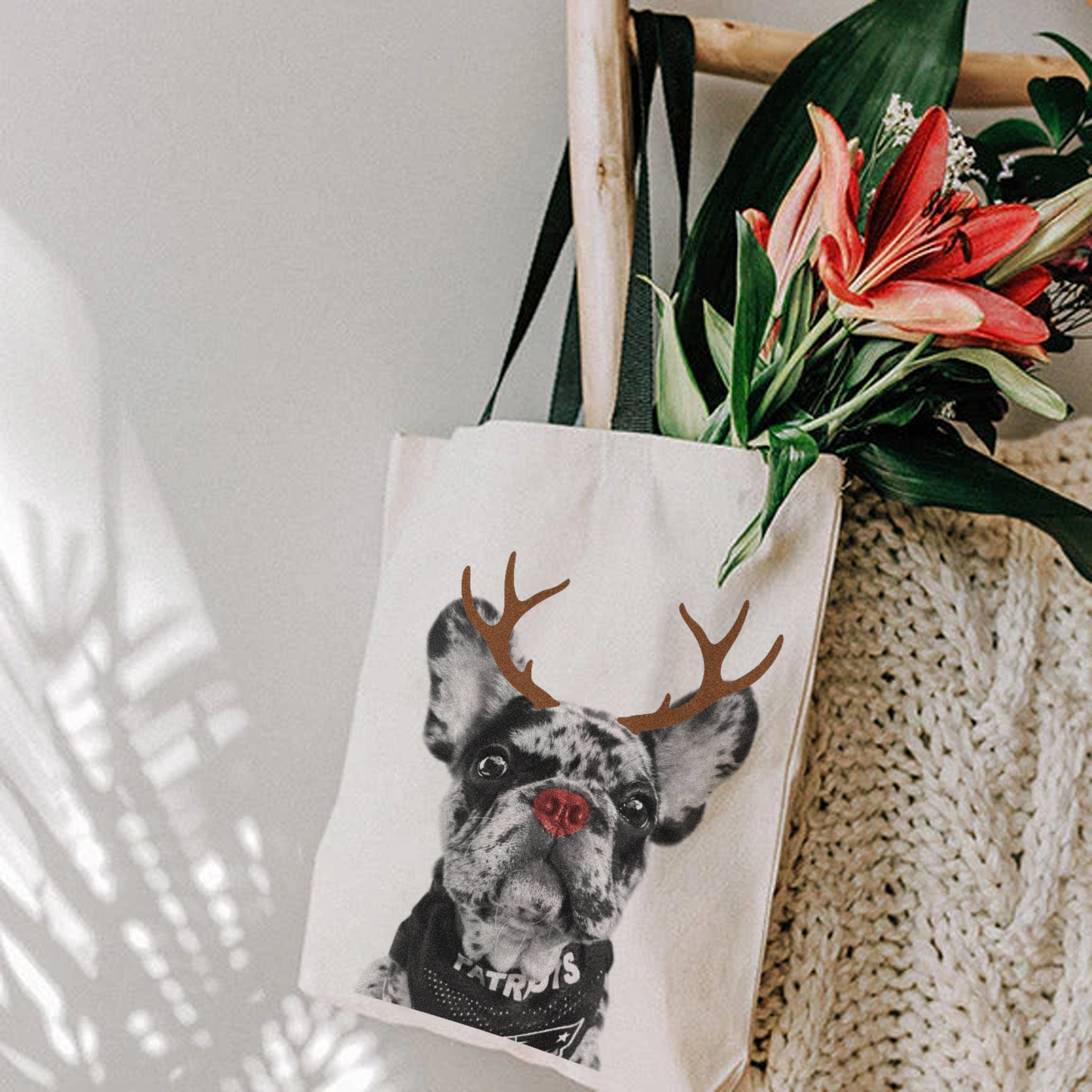Holiday Perkie Print Canvas Tote