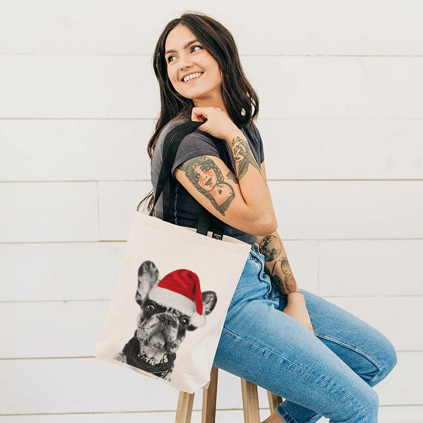 Holiday Perkie Print Canvas Tote