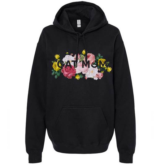 Floral Cat Mom Hoodie Sweatshirt
