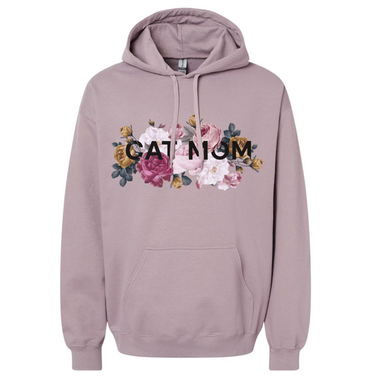 Floral Cat Mom Hoodie Sweatshirt