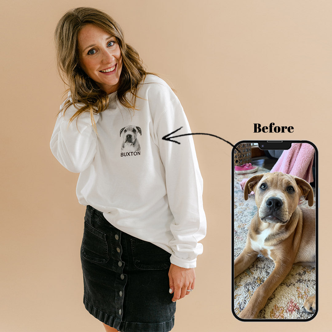 Personalized Pet Face Classic Crew Sweatshirt