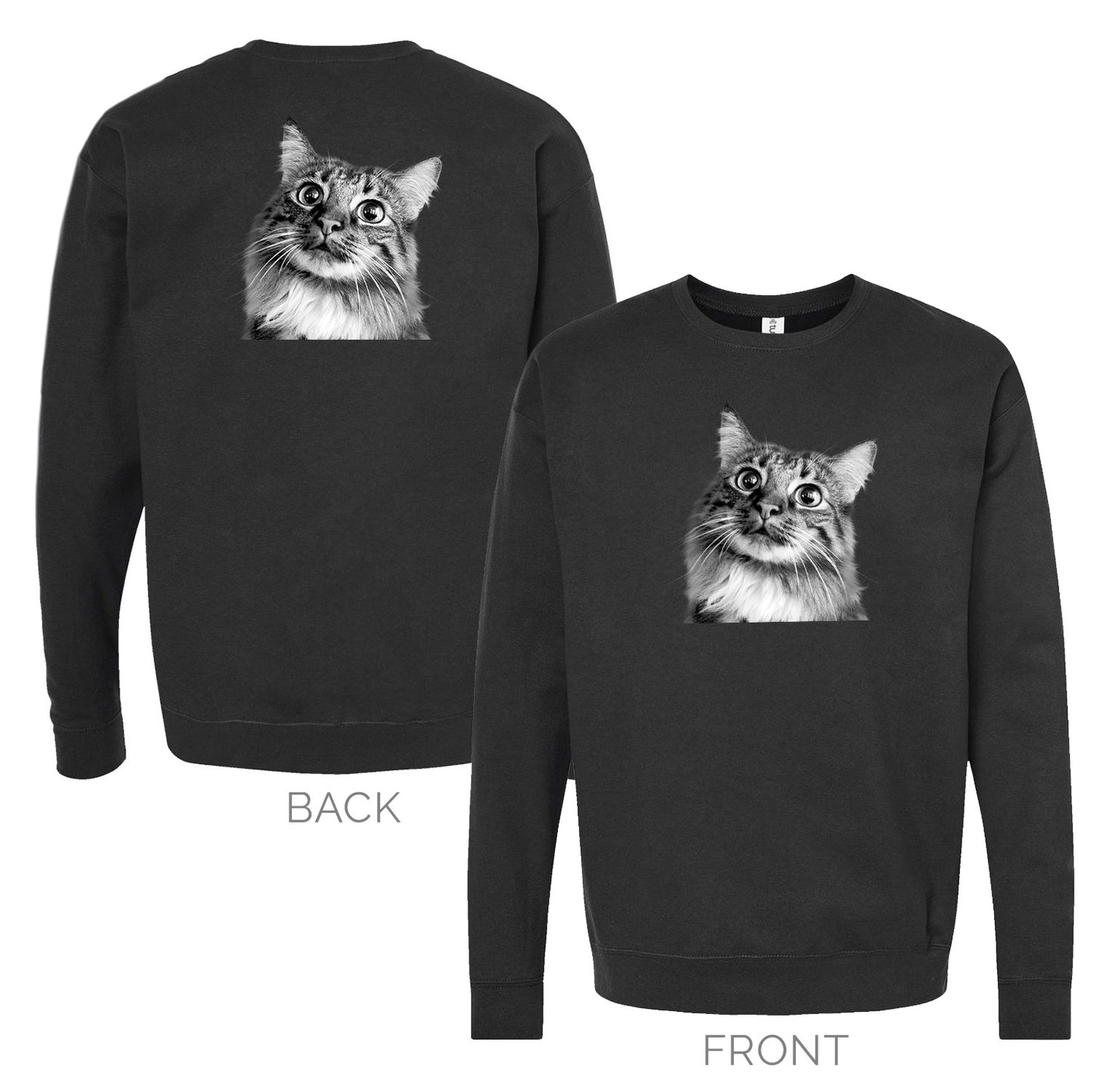 Personalized Pet Face Classic Crew Sweatshirt -Black