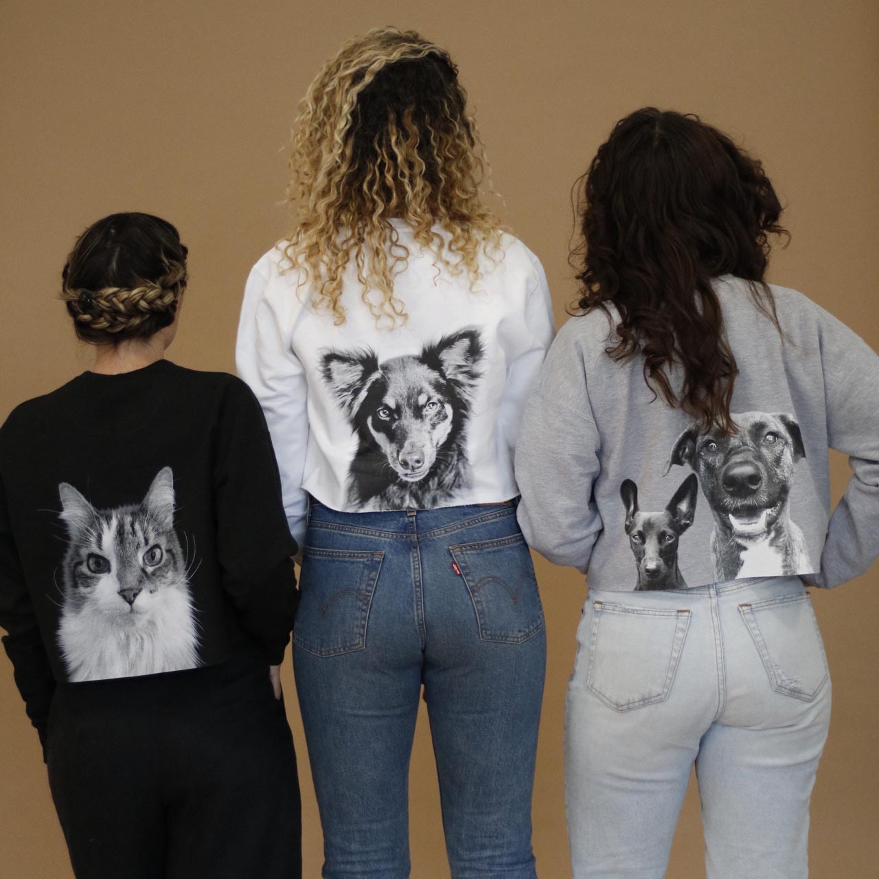 Cropped Crew Sweatshirt - Chest & Back Graphic