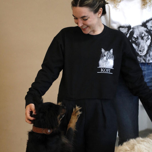 Cropped Crew Sweatshirt - Chest & Back Graphic