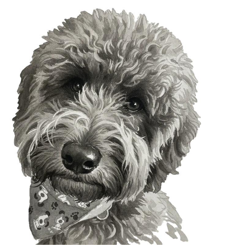 Ink Wash pet portrait