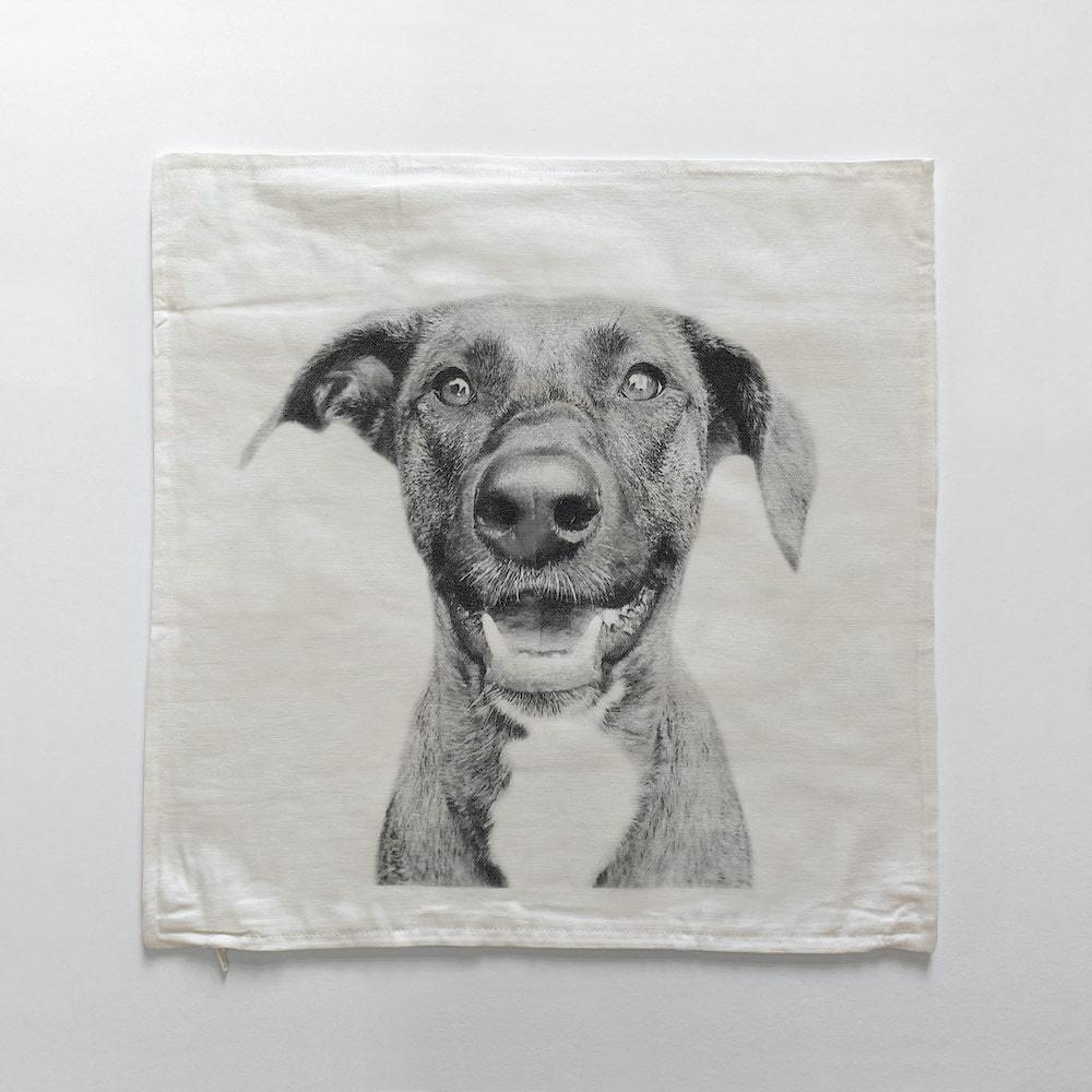 throw pillow cover with large dog photo