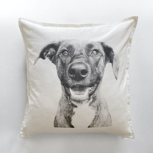 20x20 throw pillow cover with monochrome dog picture