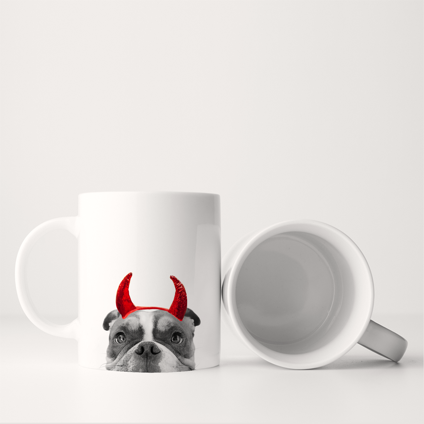 Lil' Devil Peeking Pet Halloween Mug