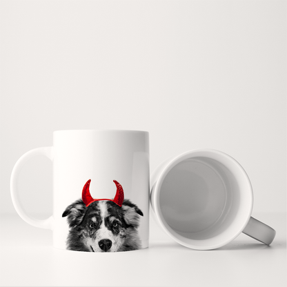 Lil' Devil Peeking Pet Halloween Mug