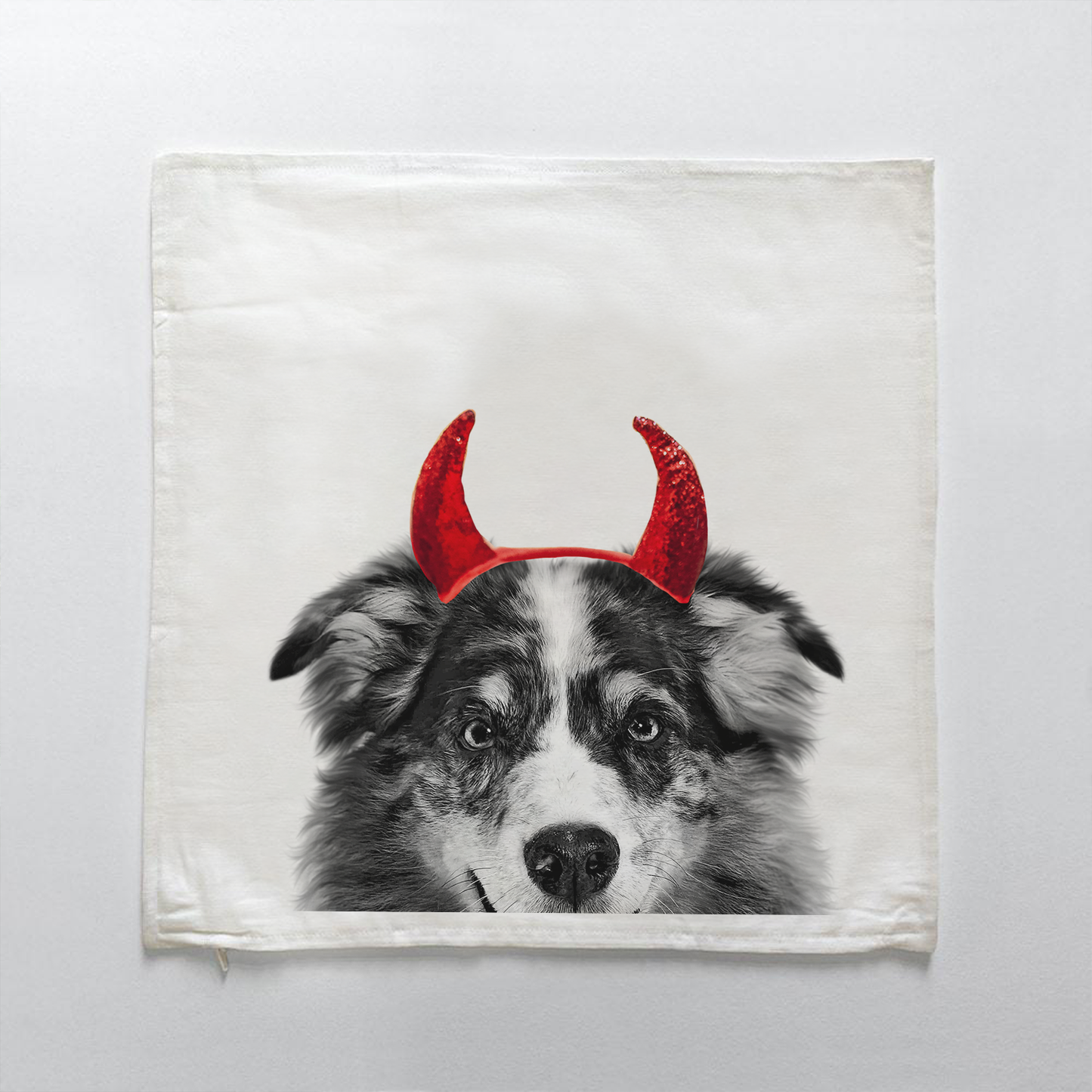 Lil' Devil Peeking Pet Halloween Pillow Cover