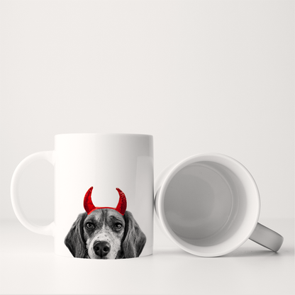 Lil' Devil Peeking Pet Halloween Mug