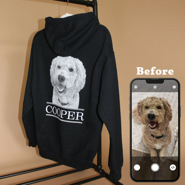 Personalized Pet Hoodie Sweatshirt - Black