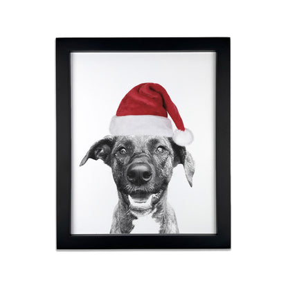 Holiday Pet Portrait in Black Frame