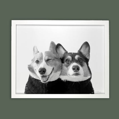 Wesly & Brady - White Framed Print