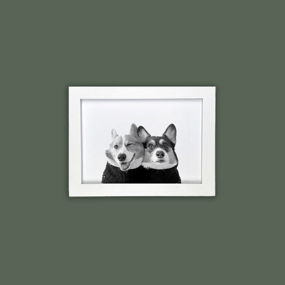 Wesly & Brady - White Framed Print