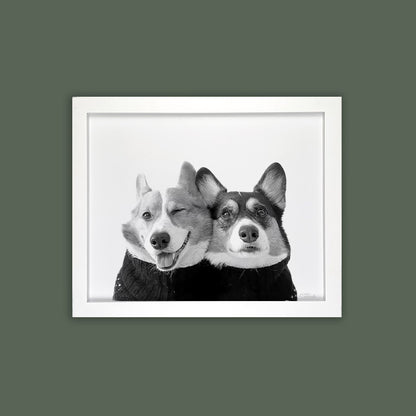 Wesly & Brady - White Framed Print