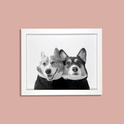 Wesly & Brady - White Framed Print