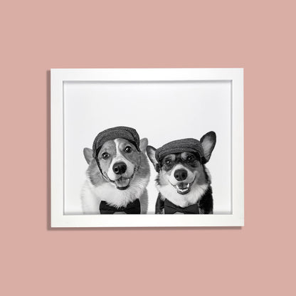 Wesly & Brady - White Framed Print
