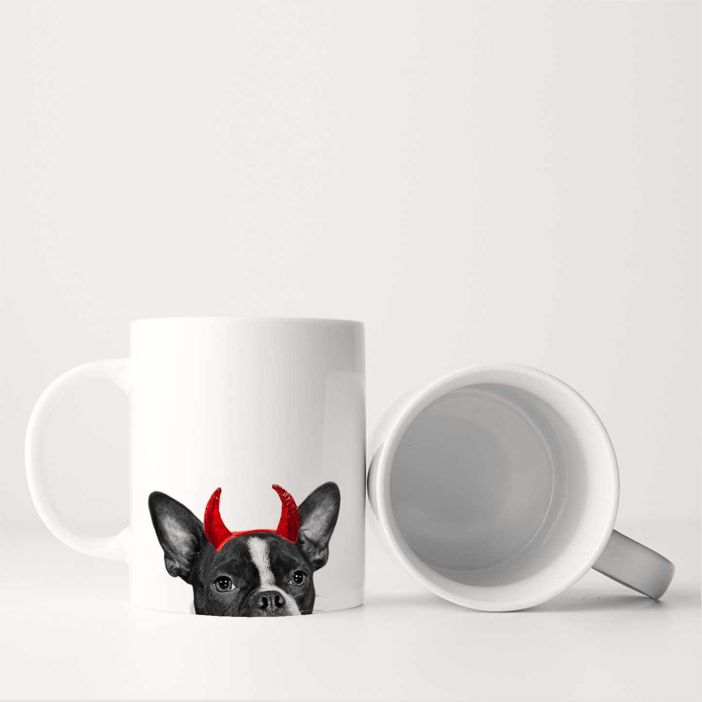 Lil' Devil Peeking Pet Halloween Mug