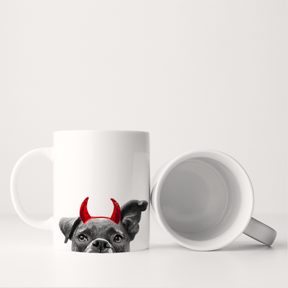 Lil' Devil Peeking Pet Halloween Mug