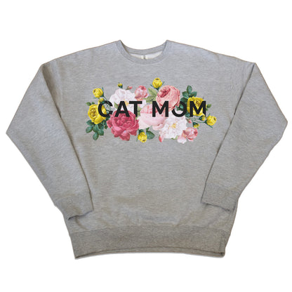 Crew Sweatshirt - Floral Cat Mom
