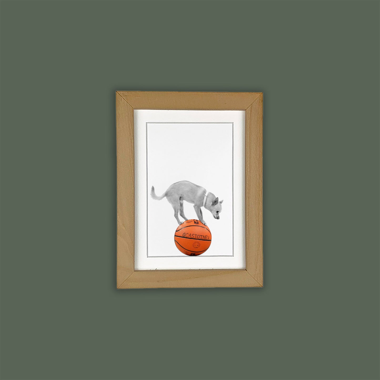 Scooby Natural Wood Framed Print
