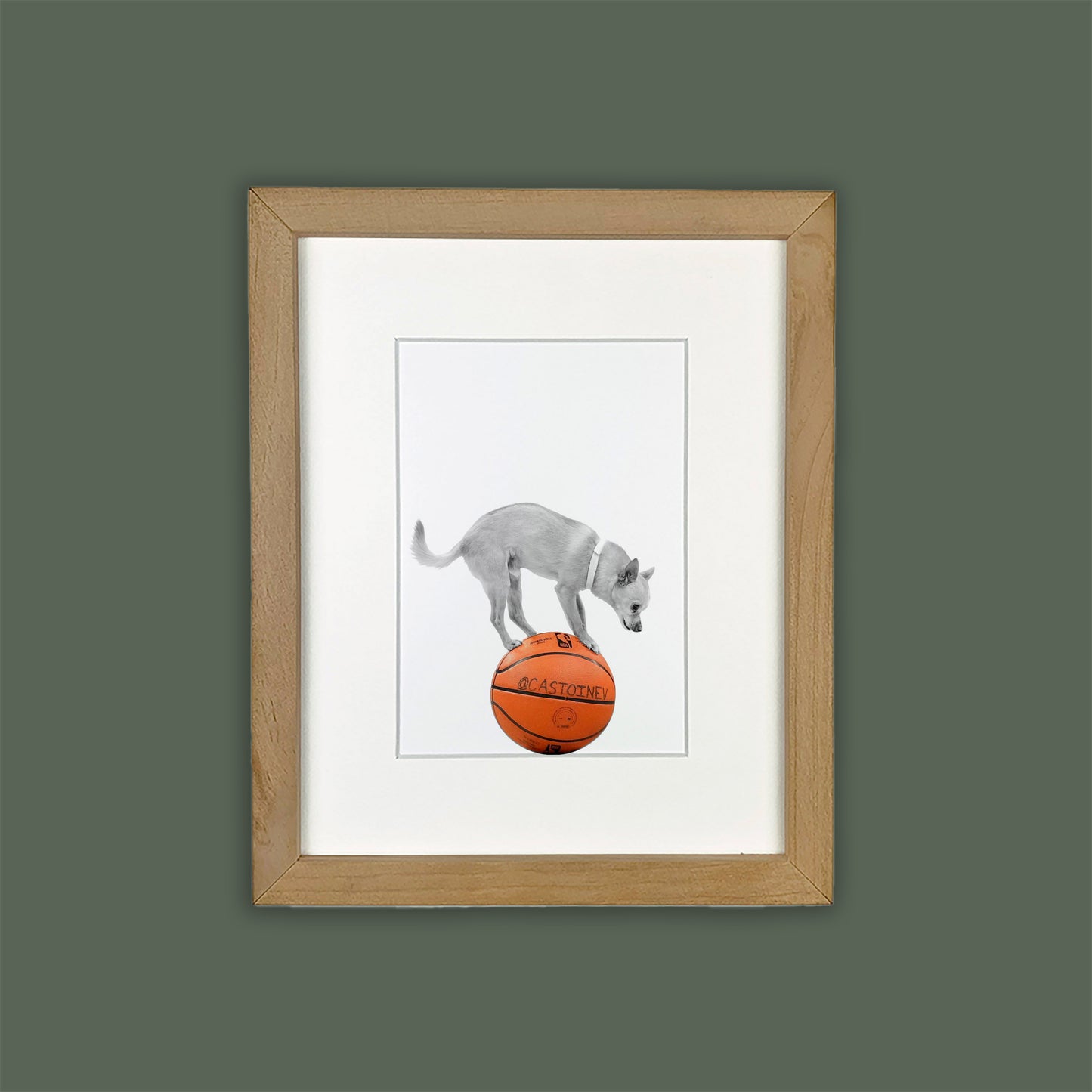 Scooby Natural Wood Framed Print