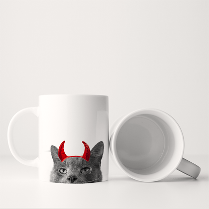 Lil' Devil Peeking Pet Halloween Mug