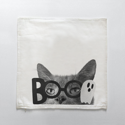 Lil' Boo Peeking Pet Halloween Pillow Cover