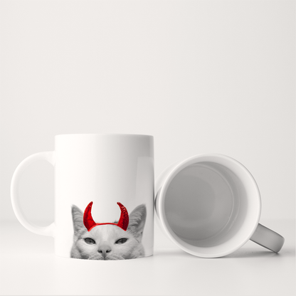 Lil' Devil Peeking Pet Halloween Mug