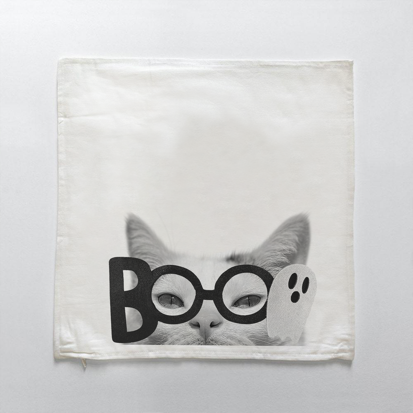 Lil' Boo Peeking Pet Halloween Pillow Cover