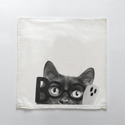 Lil' Boo Peeking Pet Halloween Pillow Cover