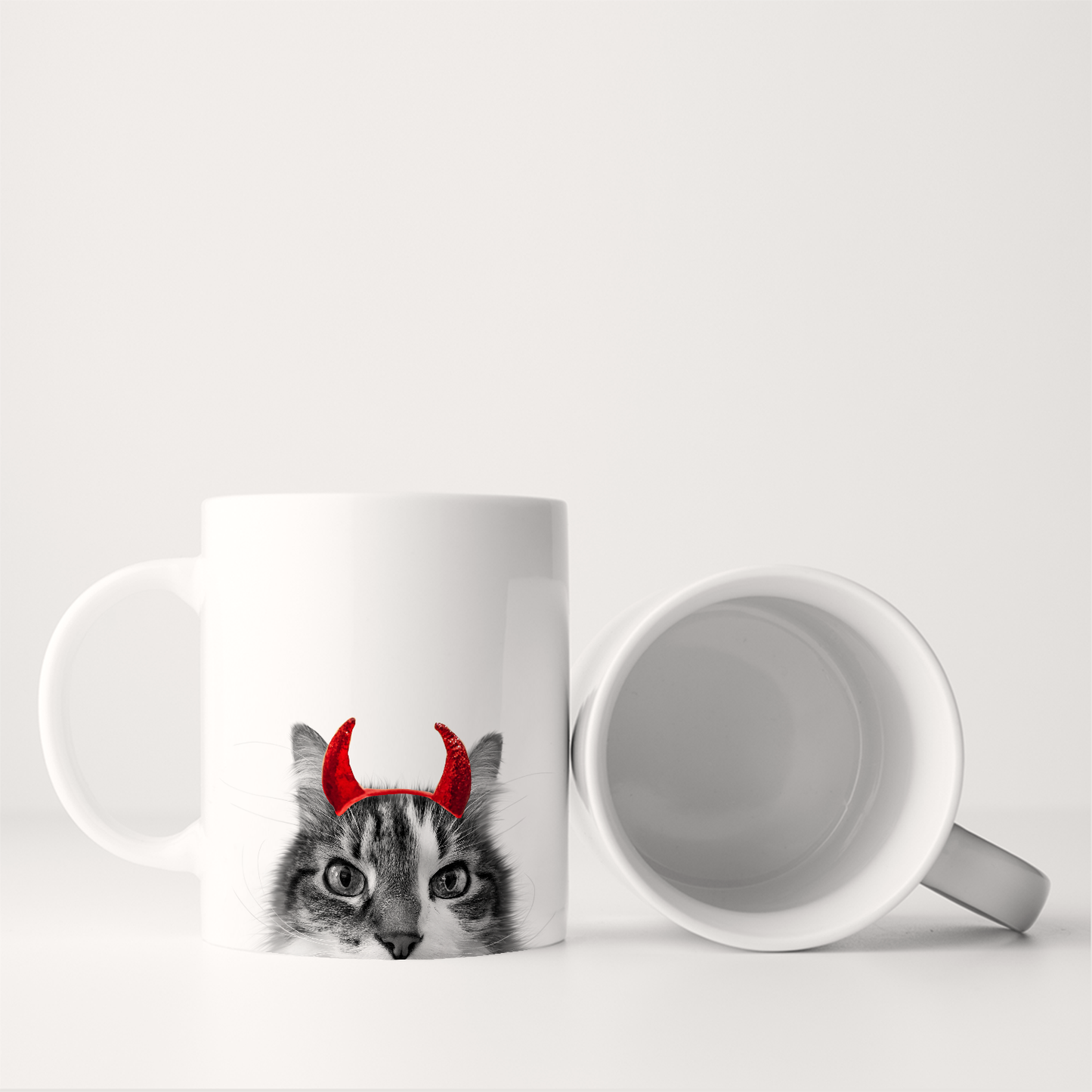 Lil' Devil Peeking Pet Halloween Mug