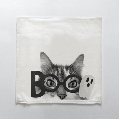 Lil' Boo Peeking Pet Halloween Pillow Cover