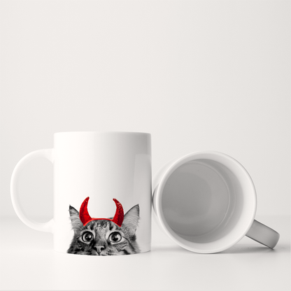 Lil' Devil Peeking Pet Halloween Mug