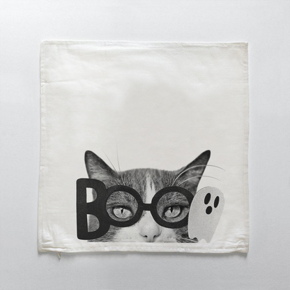 Lil' Boo Peeking Pet Halloween Pillow Cover