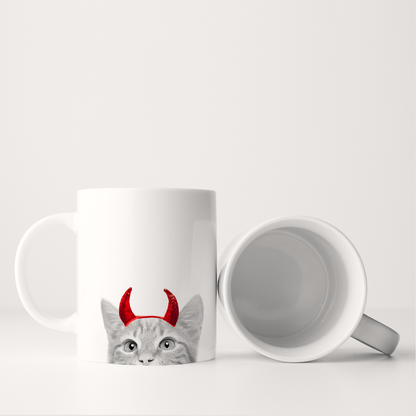 Lil' Devil Peeking Pet Halloween Mug