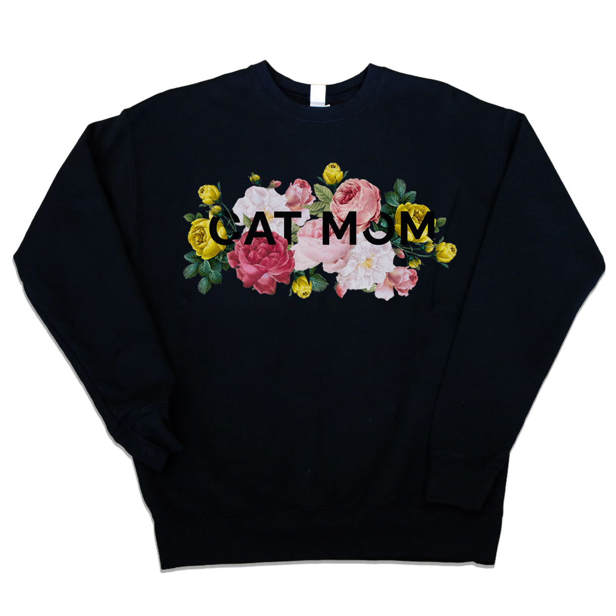 Crew Sweatshirt - Floral Cat Mom