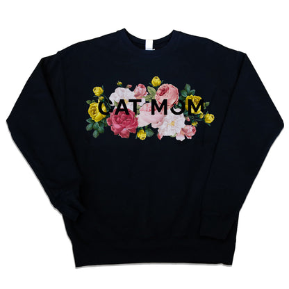 Crew Sweatshirt - Floral Cat Mom