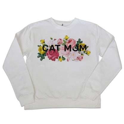 Crew Sweatshirt - Floral Cat Mom