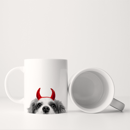 Lil' Devil Peeking Pet Halloween Mug