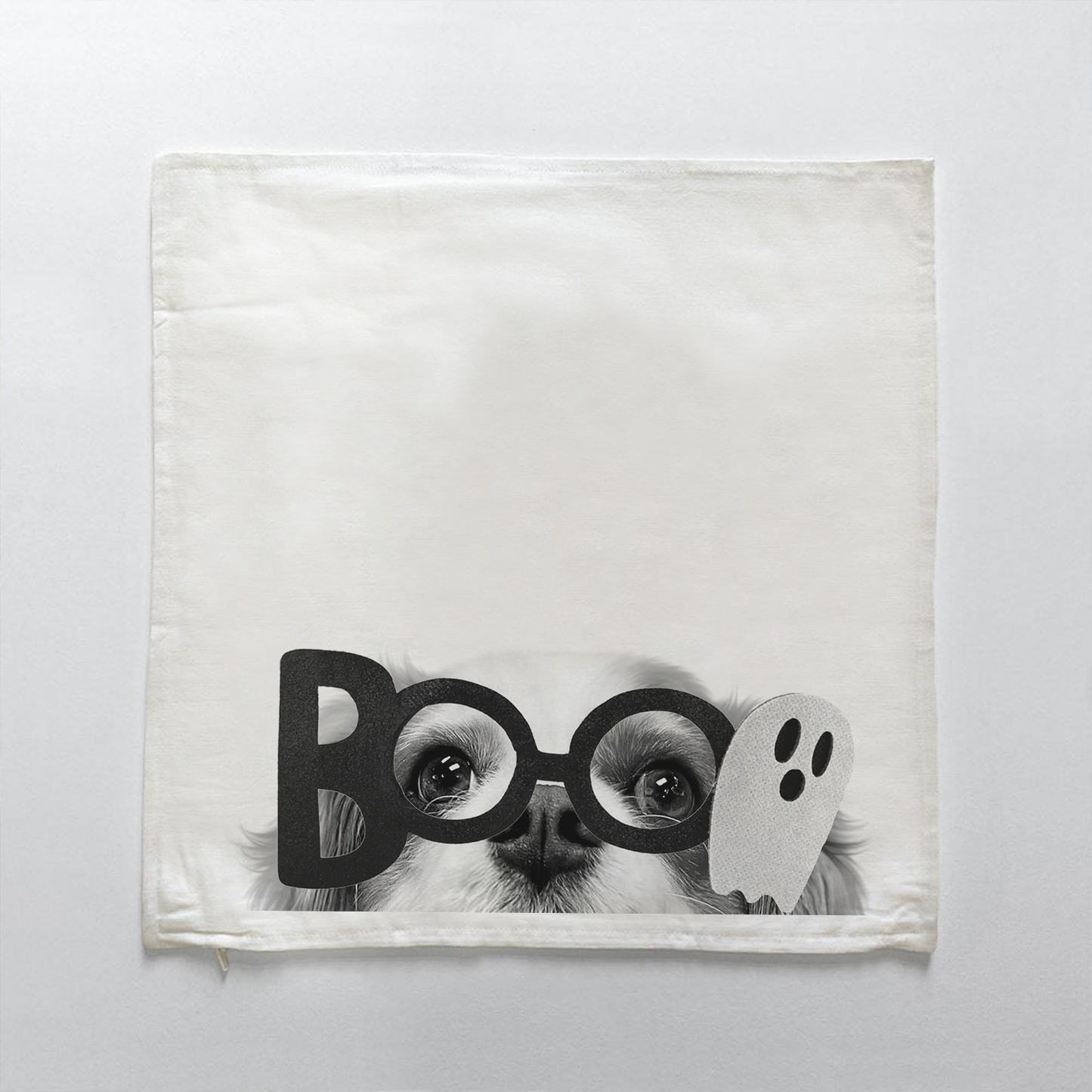 Lil' Boo Peeking Pet Halloween Pillow Cover