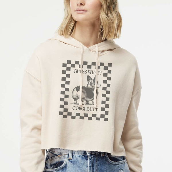 Ready-Made Cropped Checkerboard Hoodie Sweatshirt