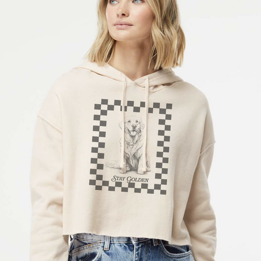 Ready-Made Cropped Checkerboard Hoodie Sweatshirt