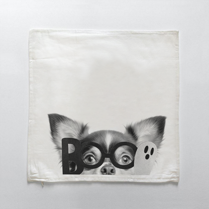 Lil' Boo Peeking Pet Halloween Pillow Cover