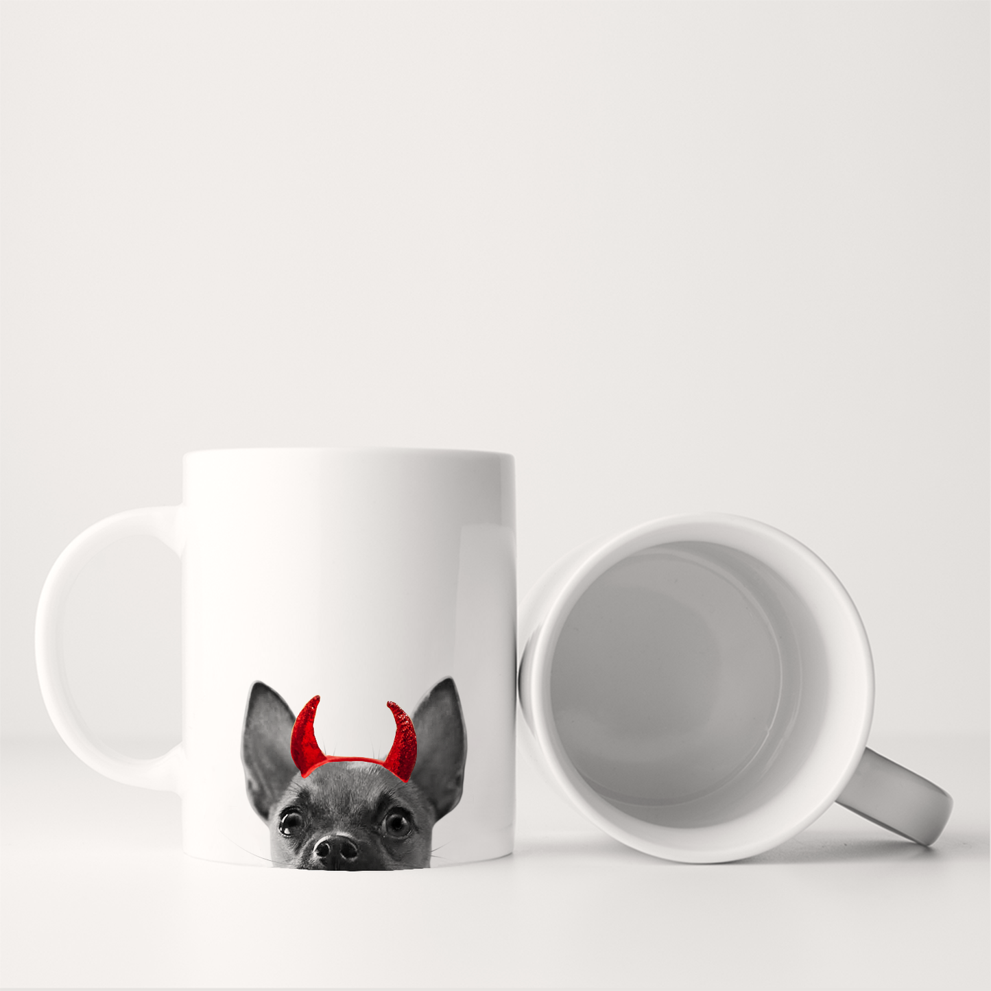 Lil' Devil Peeking Pet Halloween Mug