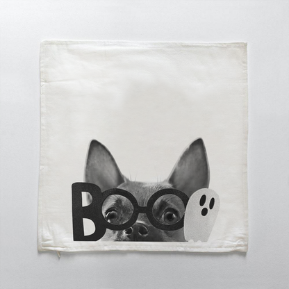 Lil' Boo Peeking Pet Halloween Pillow Cover