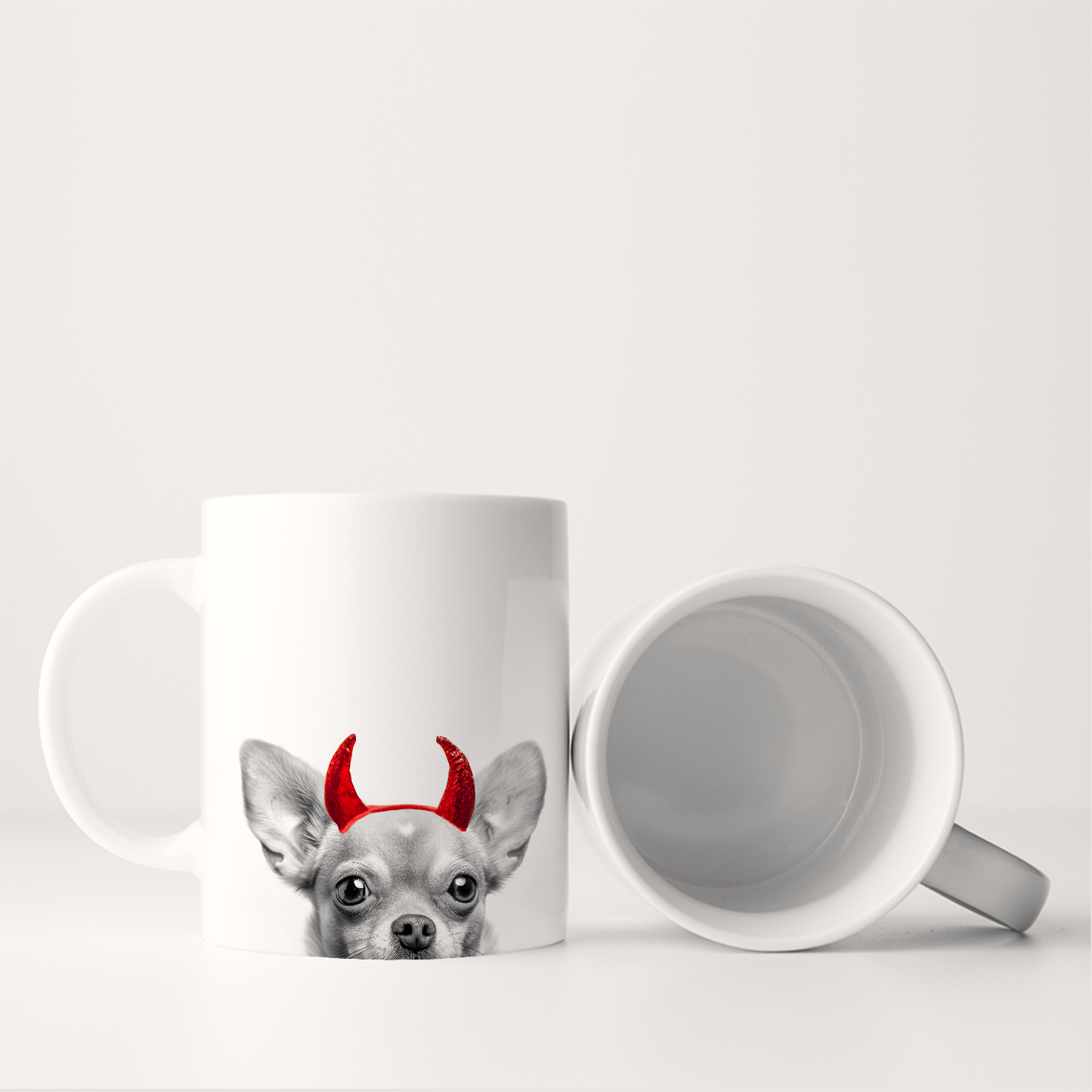 Lil' Devil Peeking Pet Halloween Mug